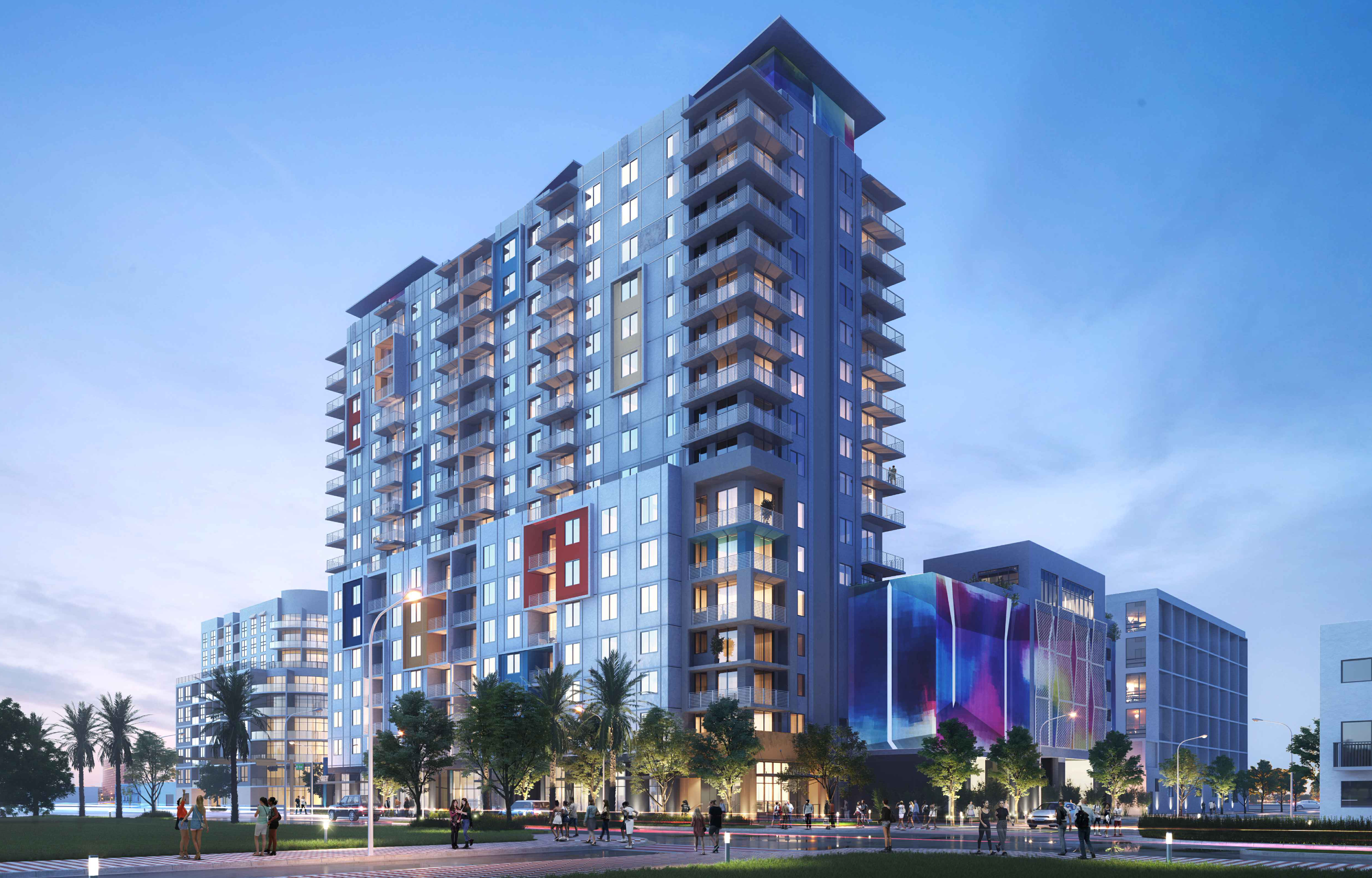 Modern mid-rise residential development